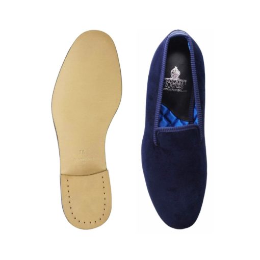Crockett & Jones Albert Tofflor - Plain Navy Velvet - Image 2