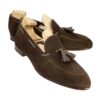Carmina 80545 Unlined Tassel Loafer Brown Suede