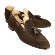 Carmina 80545 Unlined Tassel Loafer Brown Suede