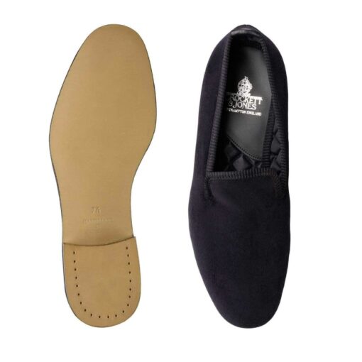 Crockett & Jones Albert Tofflor - Plain Black Velvet - Image 2