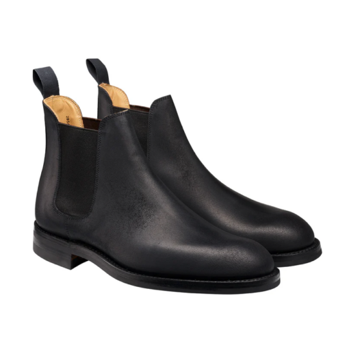 Crockett & Jones Chelsea V Black Rough-Out Suede