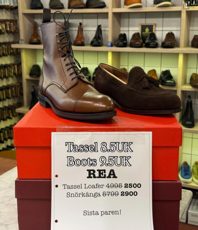 UTFÖRSÄLJNING

2 par Carmina - först till kvarn!

Öppet hela sommaren vardagar 08-18, lördagar 10-16.

#sale #shoes #skor #rea #carmina #carminashoemaker #backmans #backmansskoservice #skomakare #cobbler #goodyearwelted